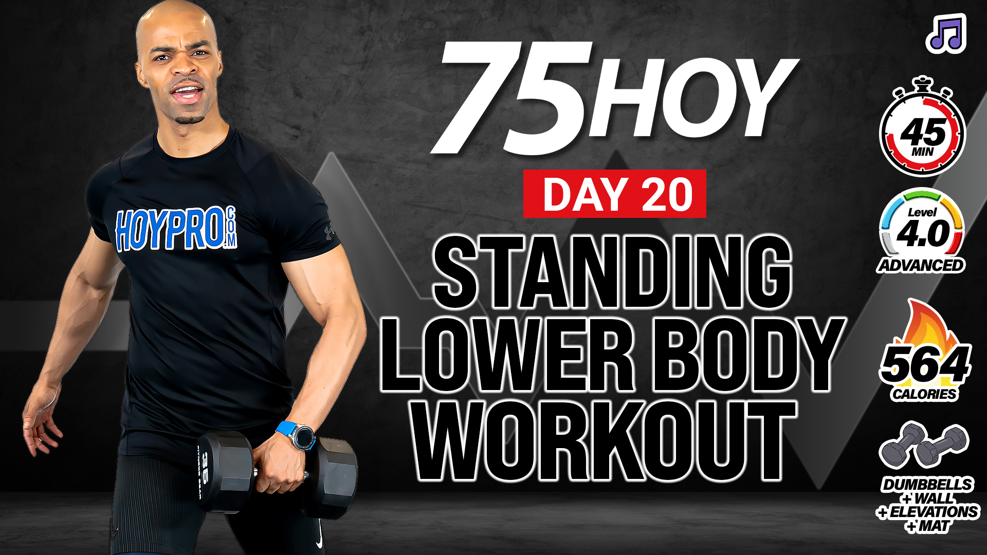 30 & 45 Minute Standing Legs - Hams, Quads & Glutes - 75HOY #20