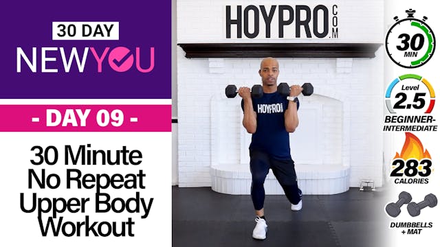 30 Minute No Repeat Upper Body Workout for Beginners - NEW YOU #09