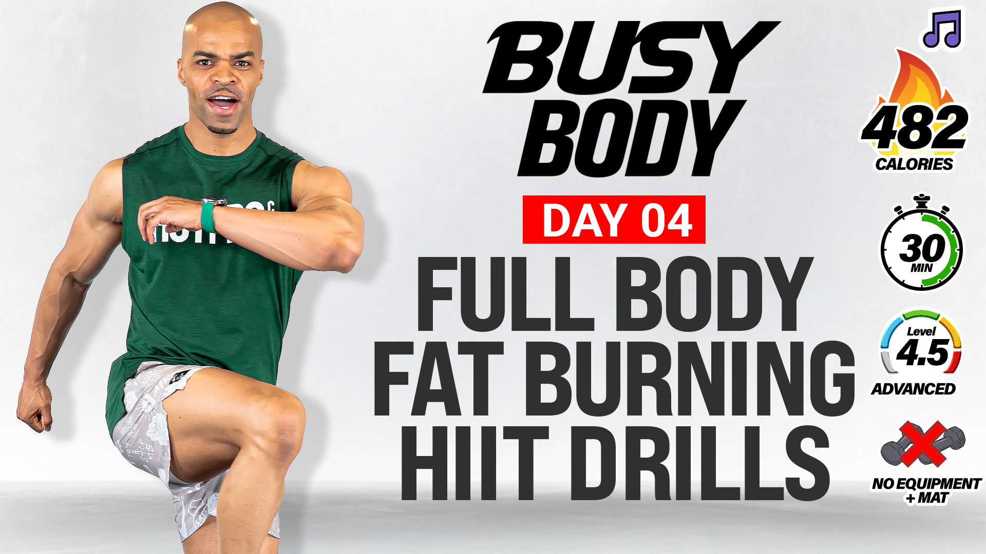 30 Minute Full Body Fat Burning HIIT Drills - BUSY BODY #04