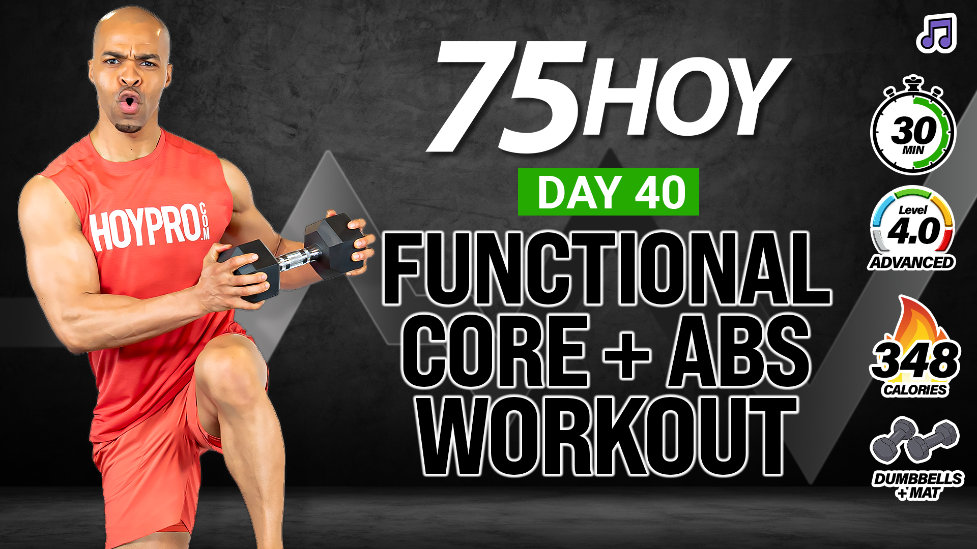 30 Minute Functional Core + Abs  Strength - 75 HOY #40 (Music)