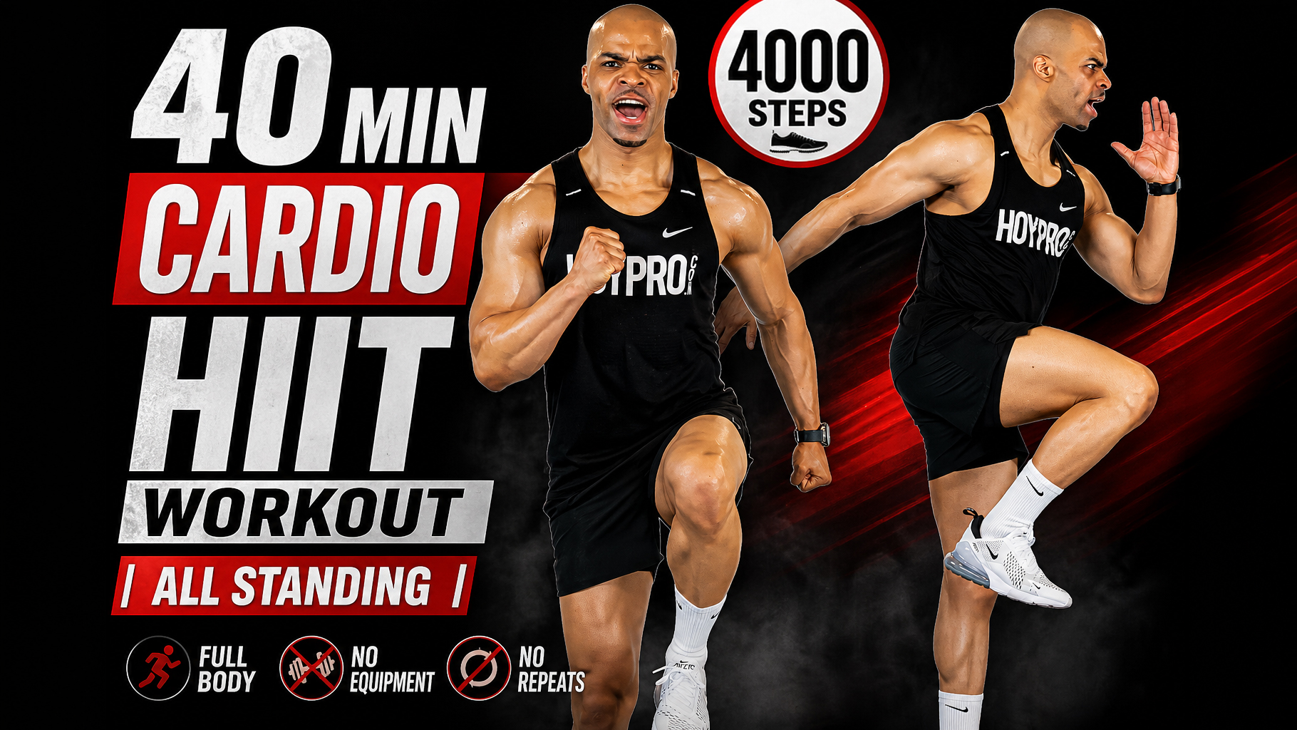 40 Minute Standing Cardio HIIT Workout for Runners (4000 Steps)