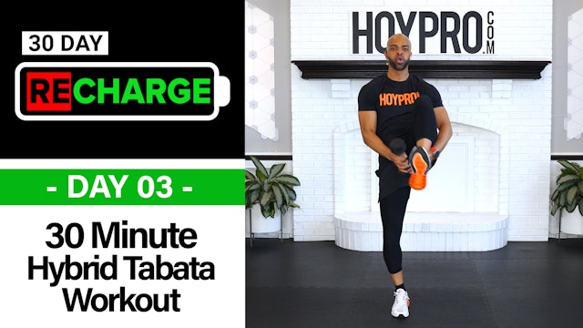 30 Minute Intermediate Hybrid Tabata Workout - Recharge #03