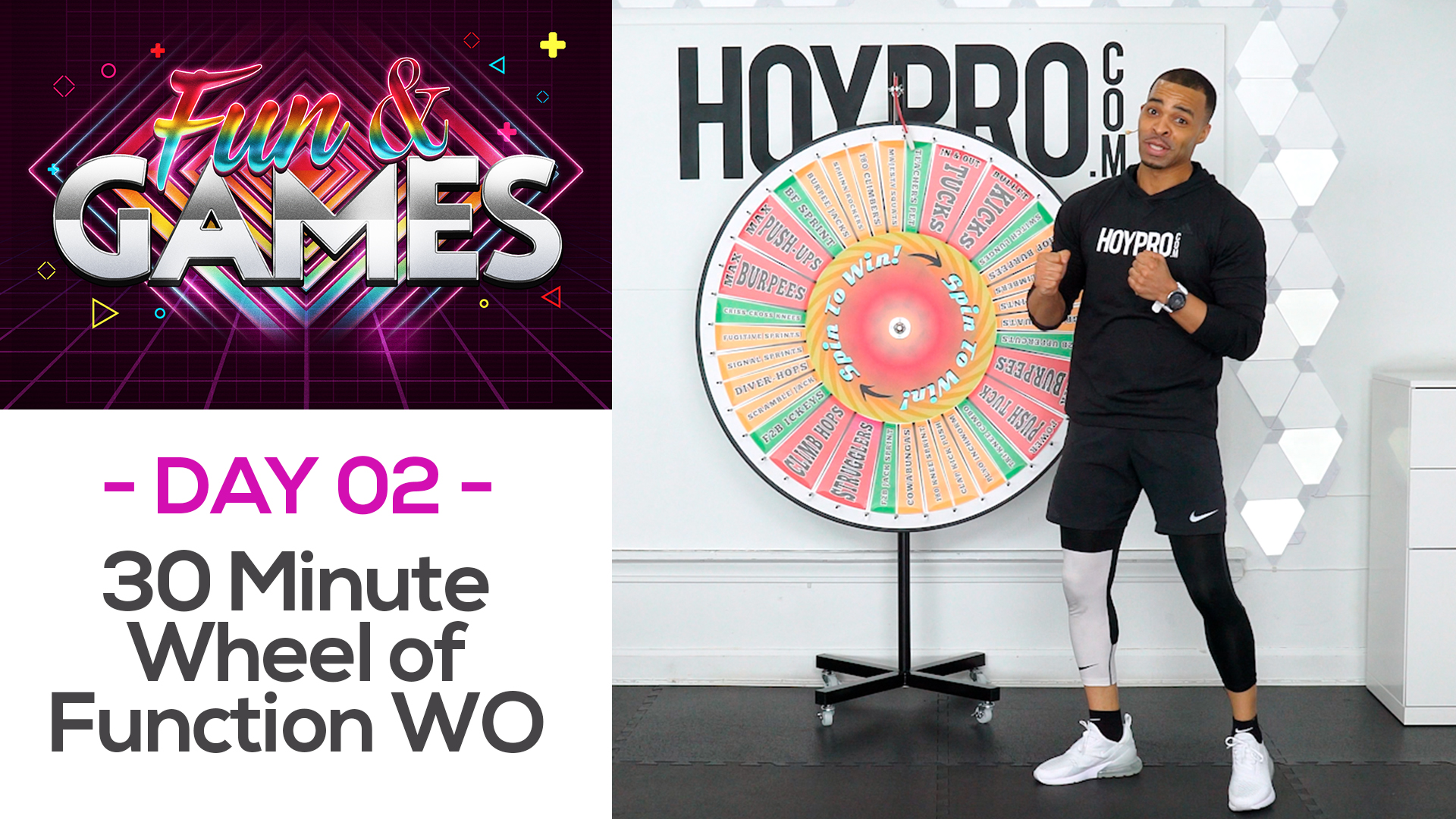 30 Minute Wheel of Function Spin Wheel Bodyweight Workout - Fun & Games #02