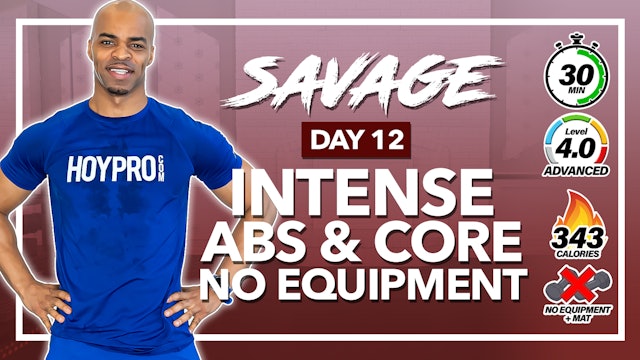 30 Minute Complete Core & Abs Six-Pack Workout - SAVAGE #12