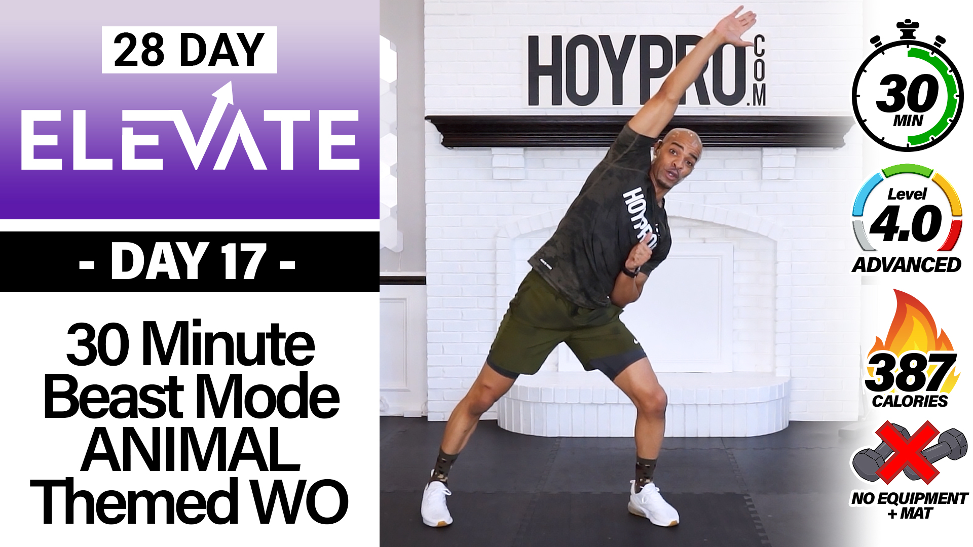 30 Minute BEAST MODE Animal Themed Workout - ELEVATE #17