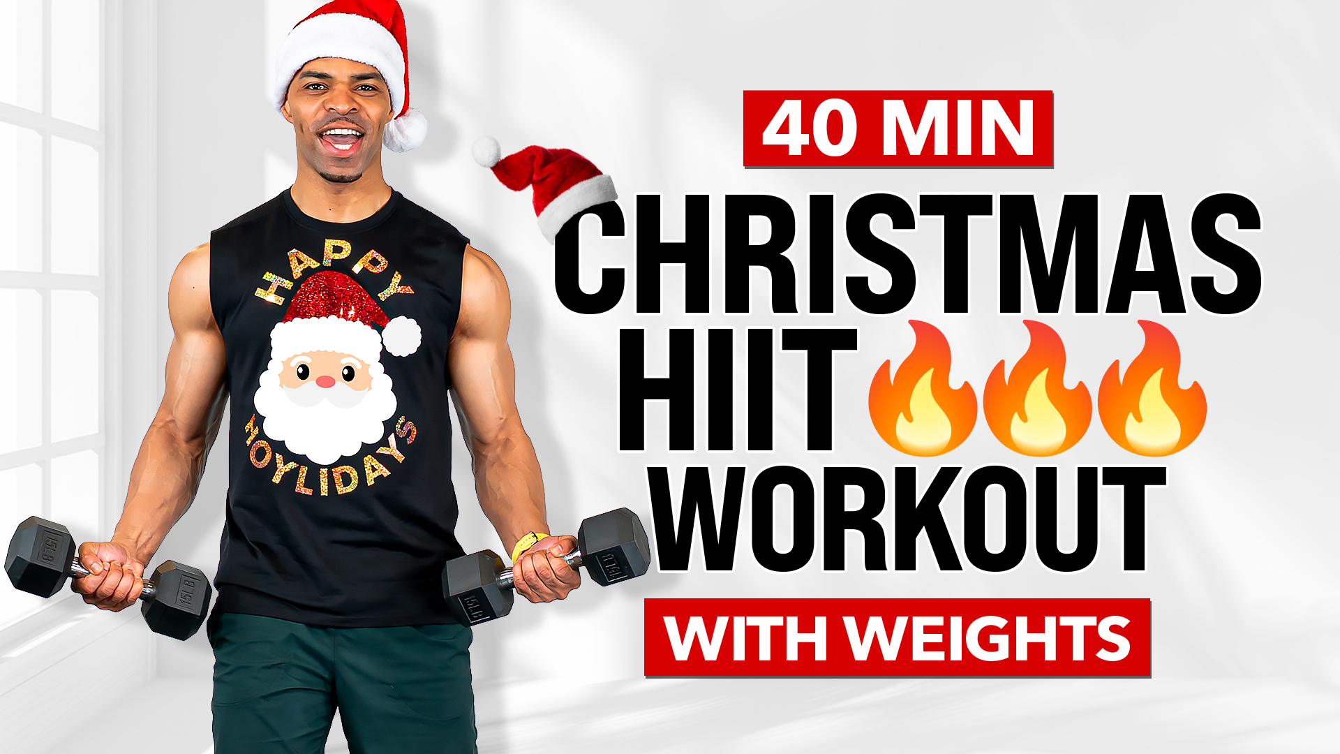 40 Minute Christmas Themed HIIT Workout with Weights
