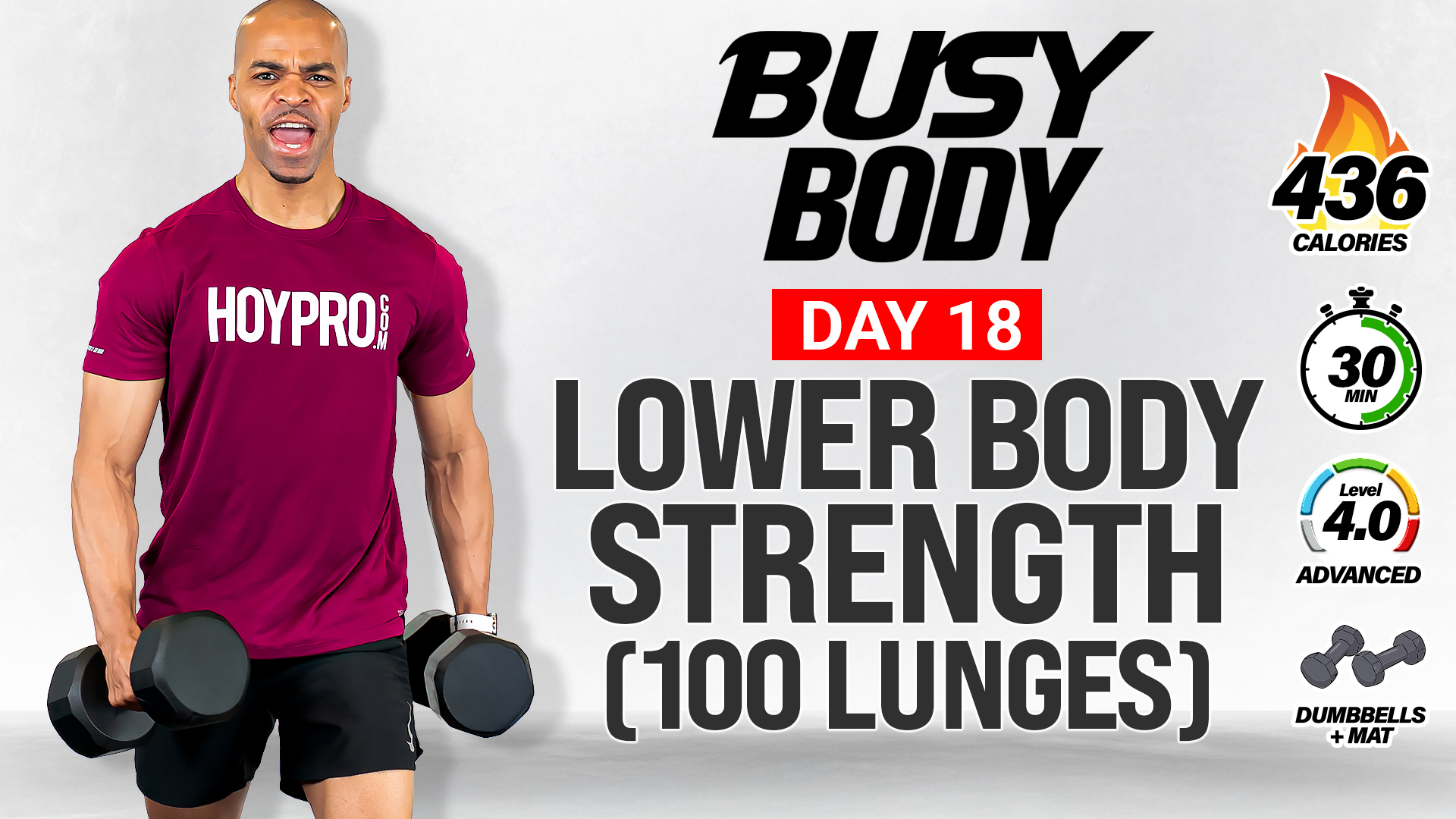 30 Minute Complete Lower Body Strength (100 Lunges) - BUSY BODY #18