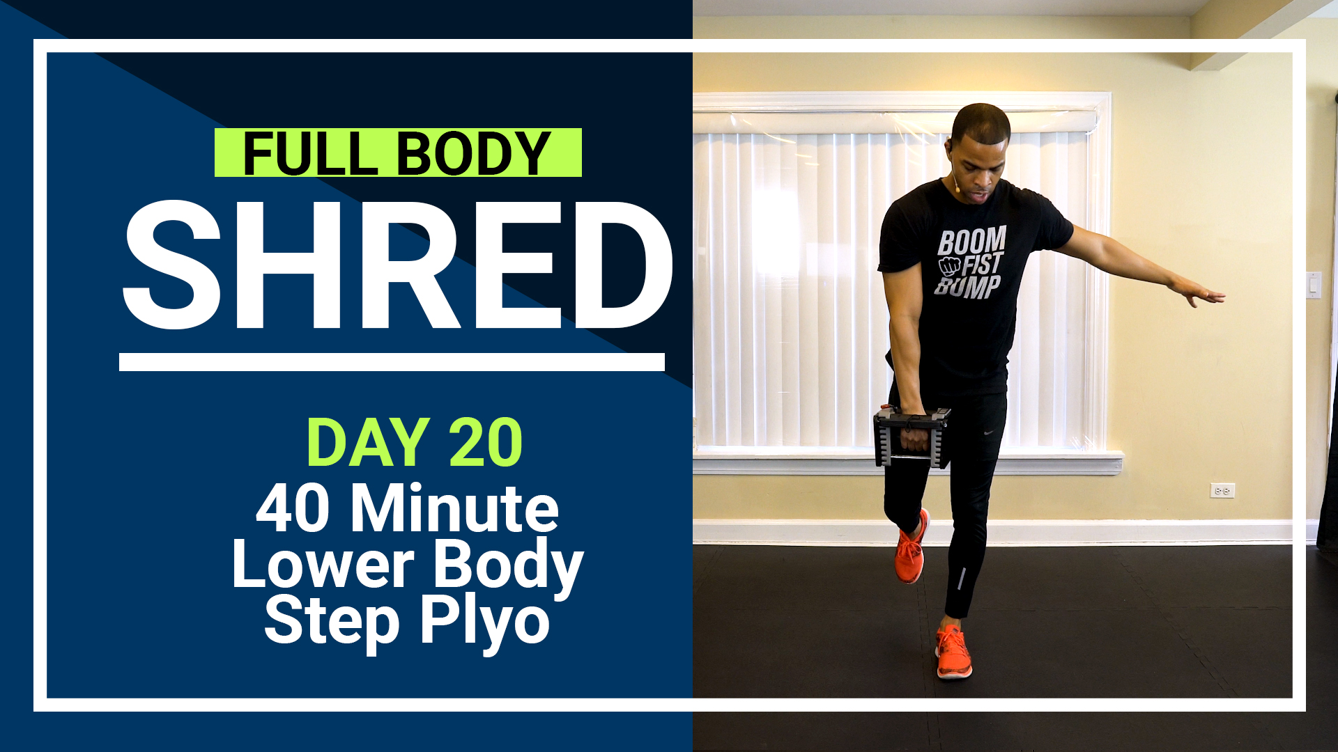 FBShred #20 - 40 Minute Lower Body Strength & Plyo w  Step