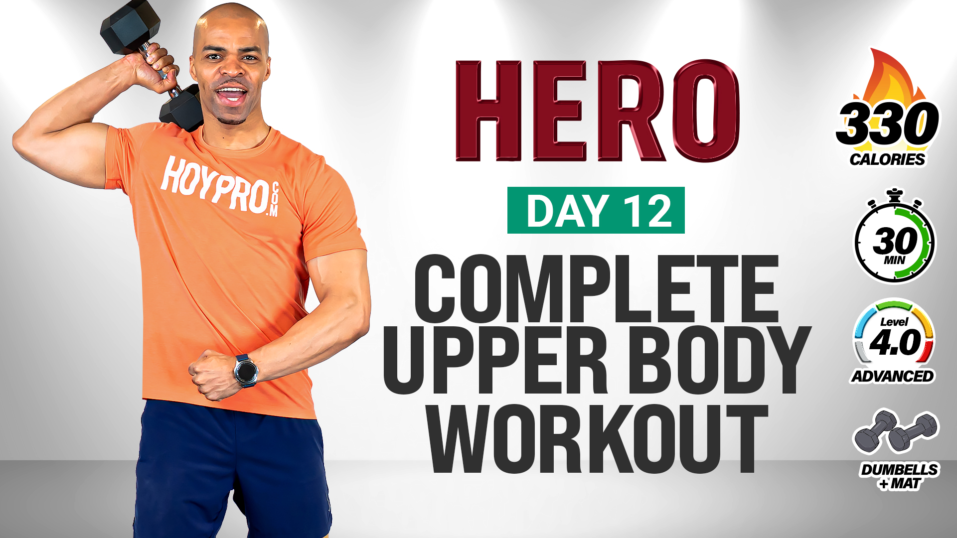 30 Minute Complete Upper Body Strength Workout (No Jumping) - HERO #012