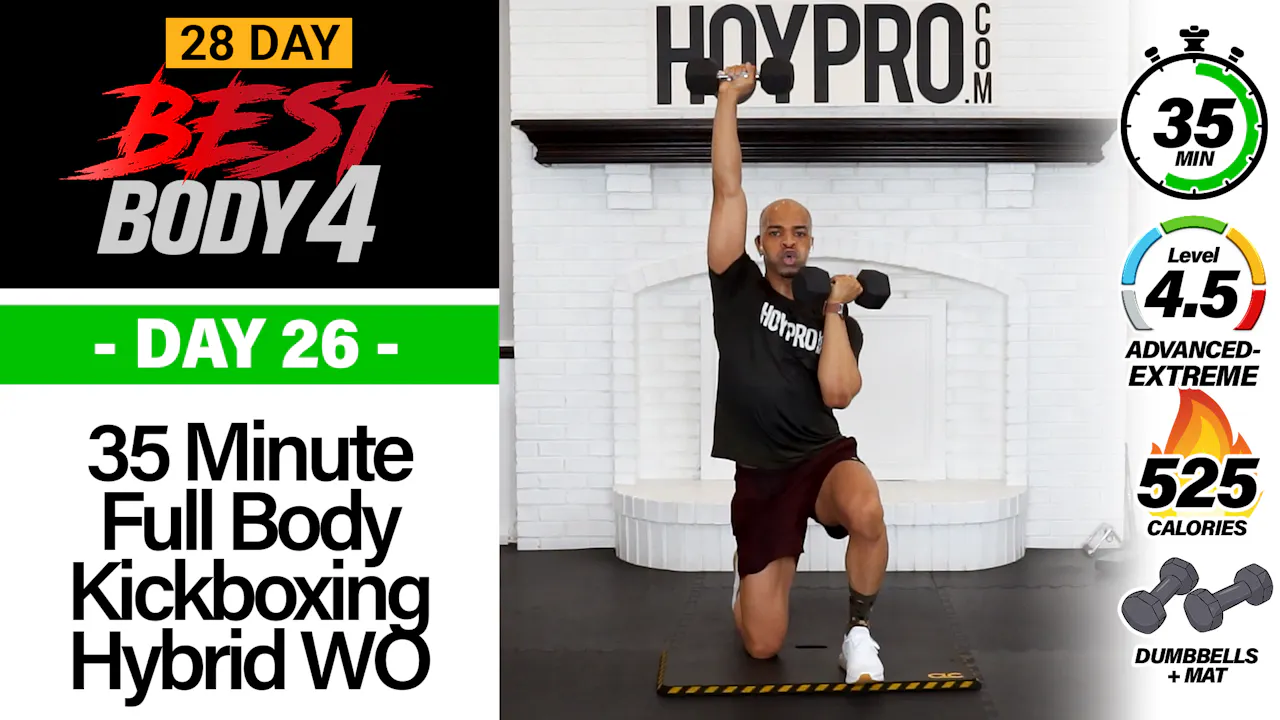 35 Minute Full Body Hybrid Kickboxing Workout - Best Body 4 #26 ...