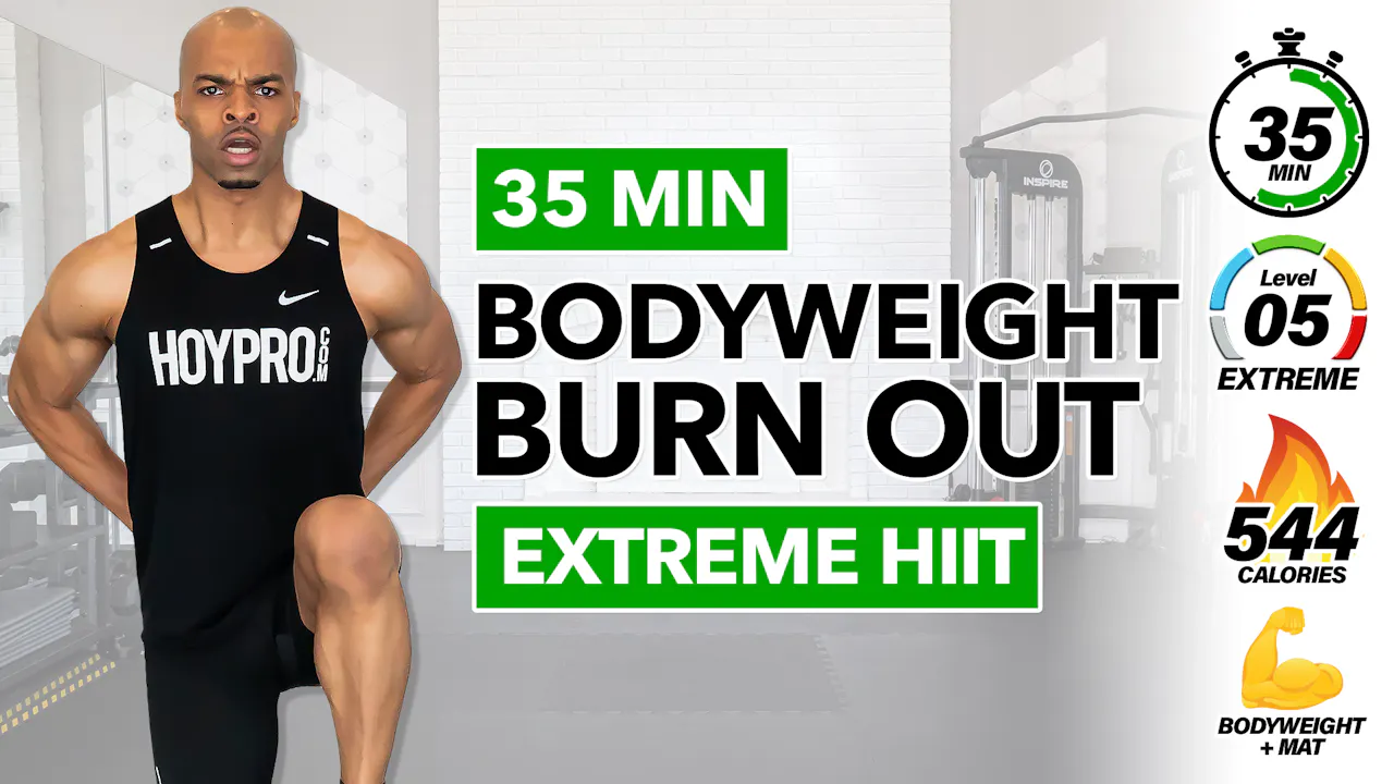35 Minute EXTREME Bodyweight BURNOUT Workout - Millionaire Hoy Pro