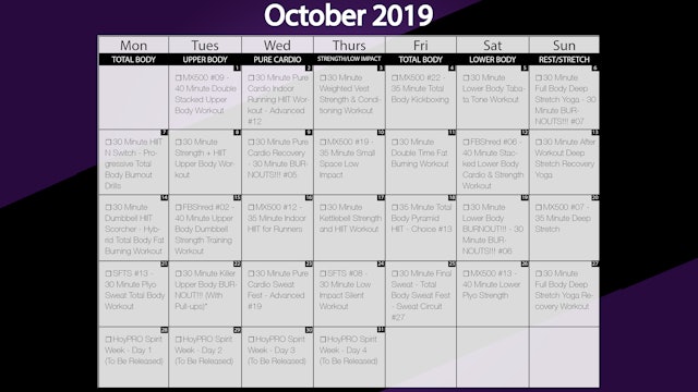 October 2019 Workout Playlist Calendar Millionaire Hoy Pro October 2019 Workout Playlist Calendar Millionaire Hoy Pro