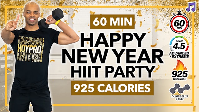 60 Minute Total Body Count-Down New Year Themed Workout (Music)