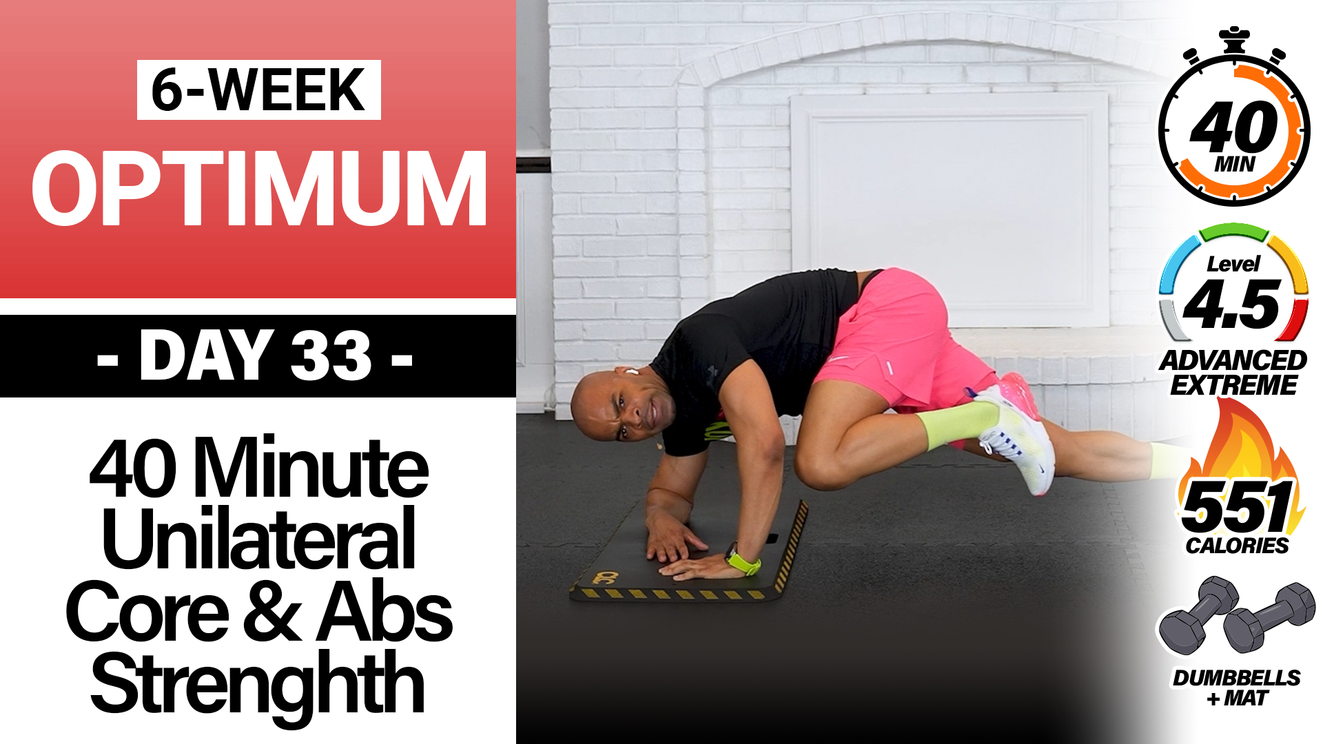 40 Minute Unilateral Core & Abs Workout  - OPTIMUM 33