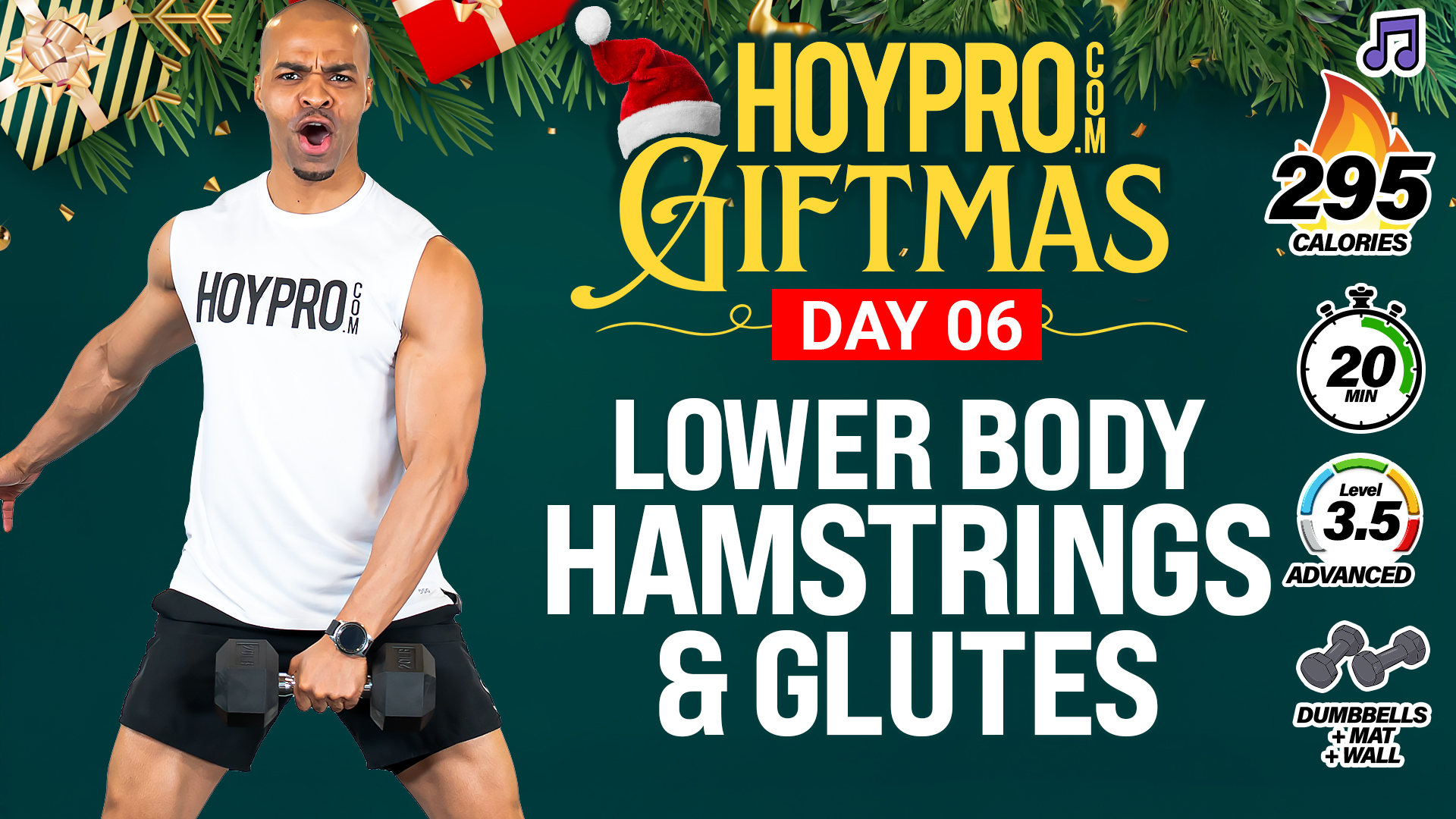 20 Minute Lower Body Hamstrings & Glutes - GIFTMAS Day 06 (Music)