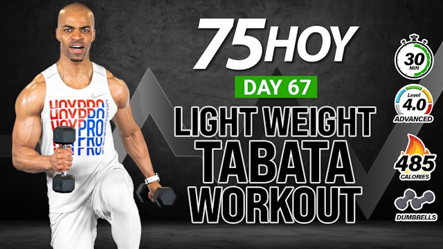 30 Minute Standing No Jumping Light Weight Tabata Workout - 75 HOY #67