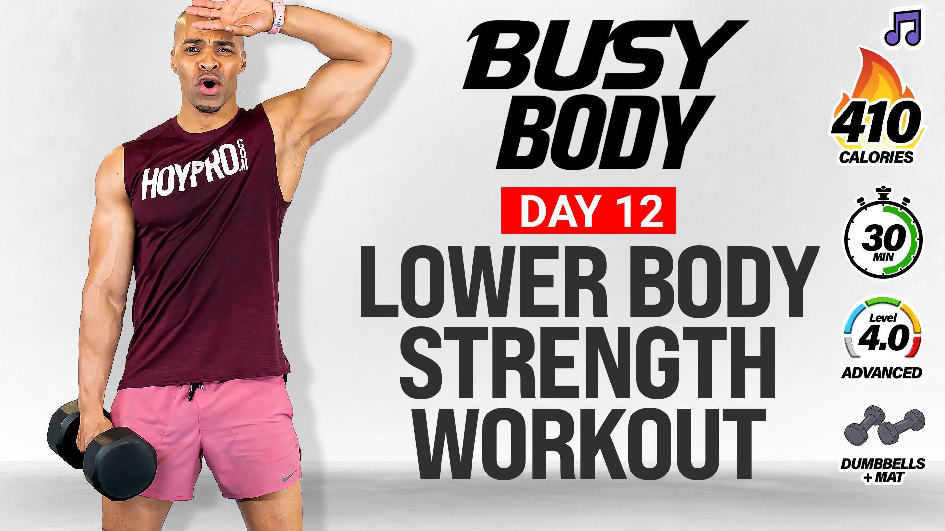 30 Minute Lower Body Strength (100 Squats) - BUSY BODY #12