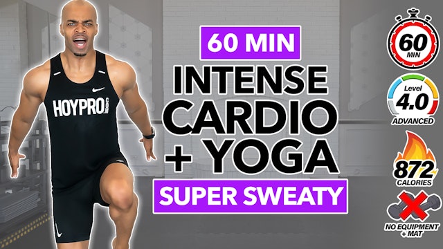 60 Minute Full Body Power Yoga / Cardio HIIT Fusion Workout