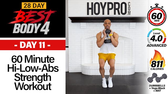 60 Minute Hi-Low Abs Strength Workout - Best Body 4 #11