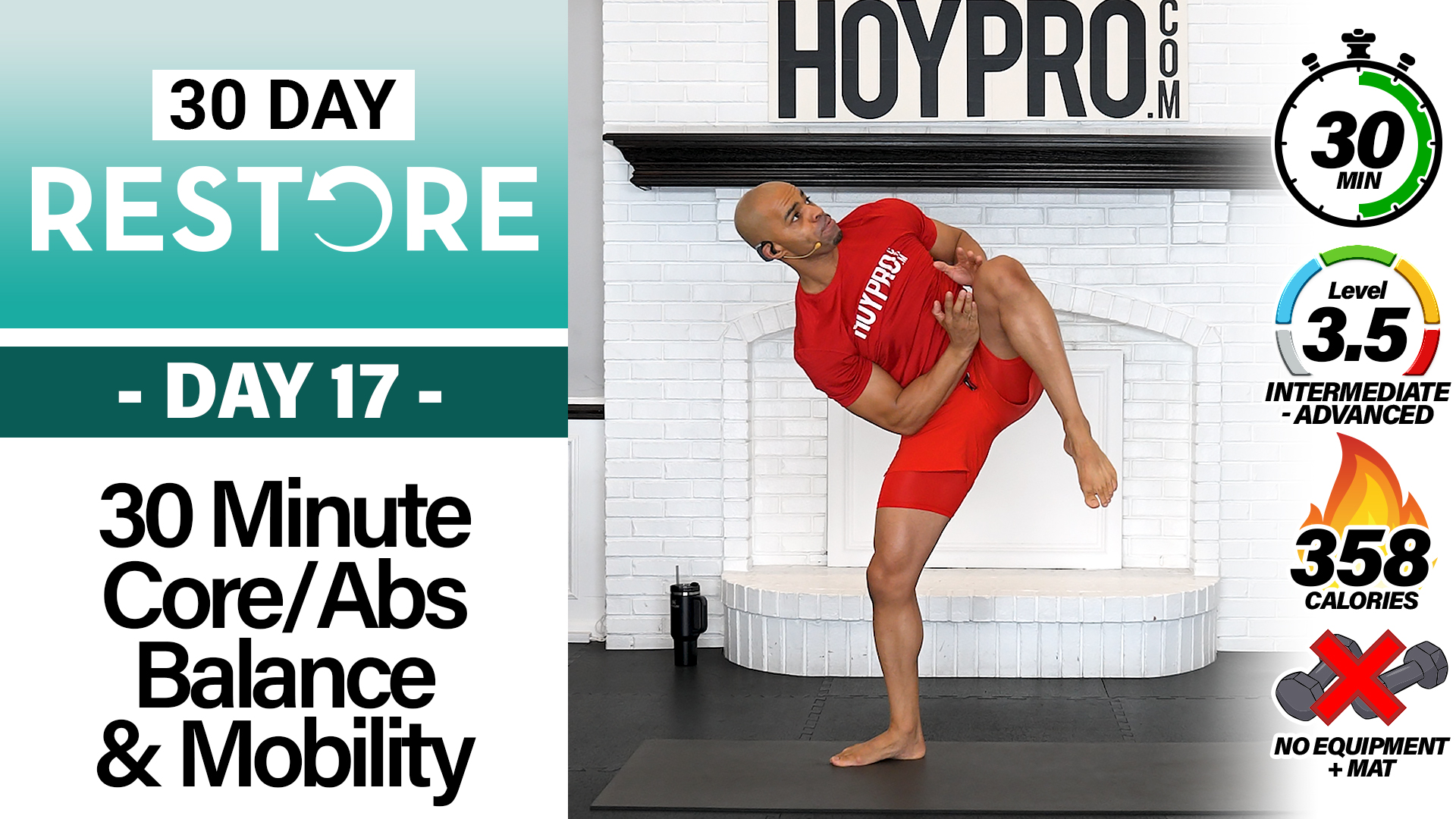 30 Minute Core & Abs Balance Strength and Mobility - RESTORE #17