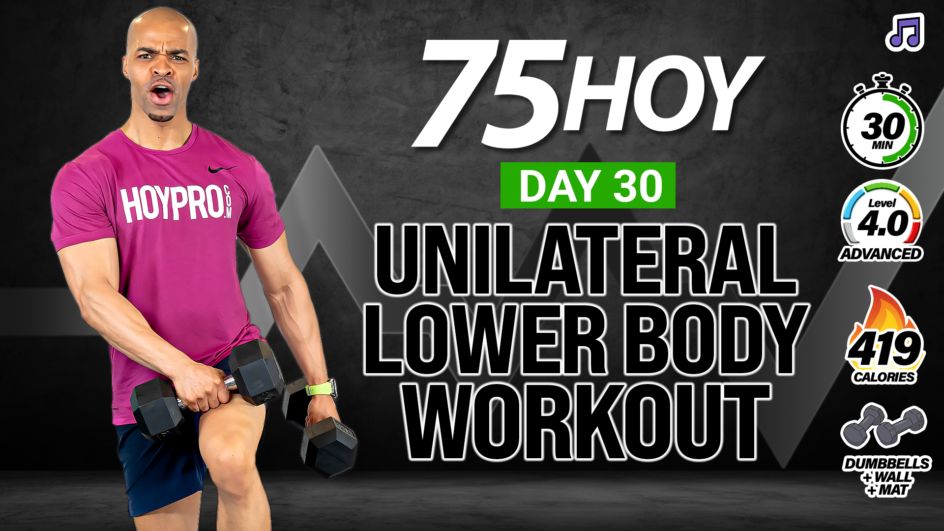 30 Minute Unilateral Lower Body Strength Workout - 75 HOY #30 (Music)