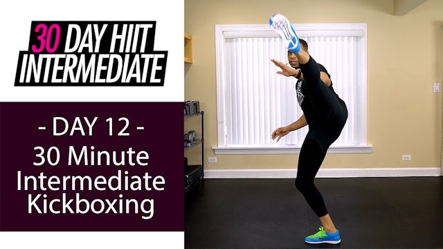 30 Minute Intermediate Kickboxing Workout - Intermediate #12