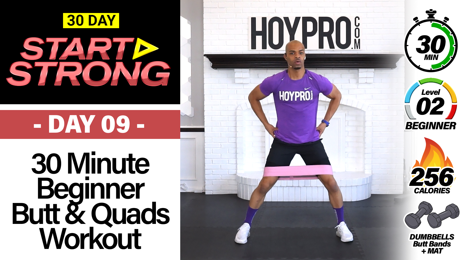 30 Minute Beginner Butt & Quads Leg Workout (With Bands) - START STRONG #09