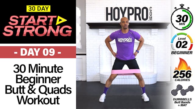 30 Minute Beginner Butt & Quads Leg Workout (With Bands) - START STRONG #09
