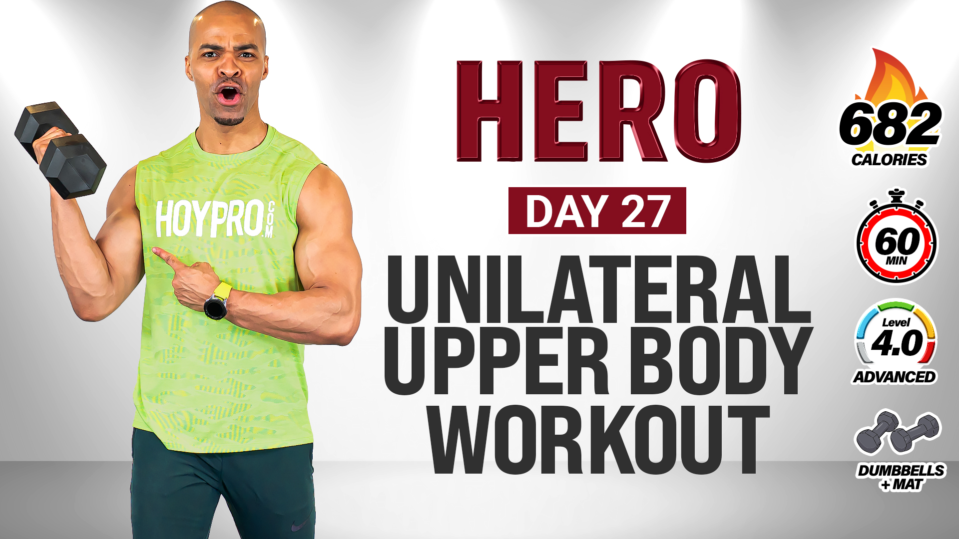 60 Minute Unilateral Upper Body Strength Workout - HERO #027