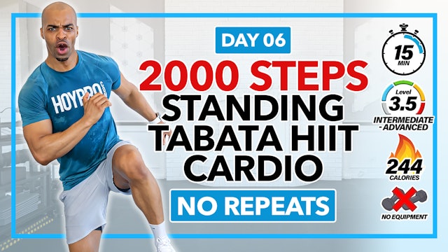 15 Minute All Standing Tabata Cardio Workout - 2000 Steps #06