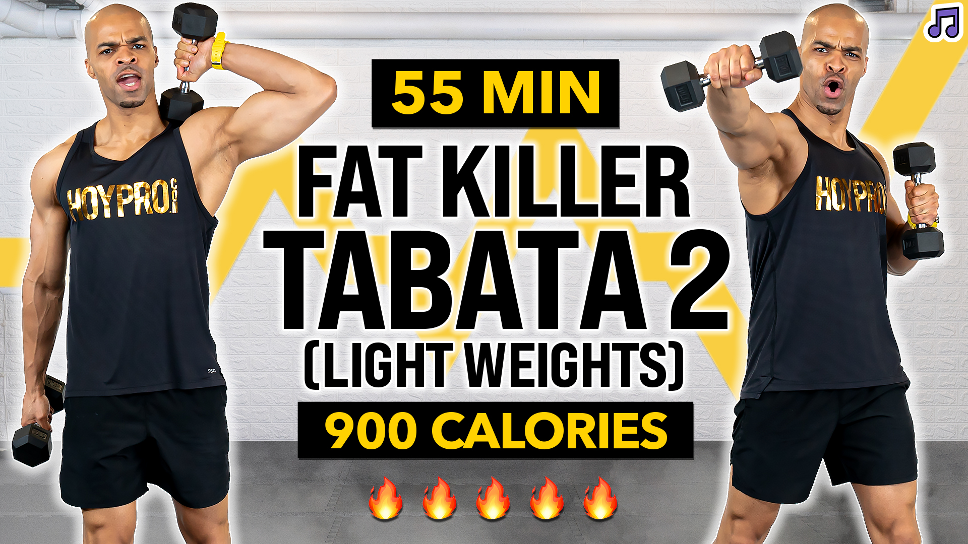 55 Minute Light Weight Tabata Fat Killer Workout 2 (All Standing) (Music)
