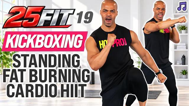 25 Minute Fat Burning Cardio Kickboxing Workout - 25FIT #019