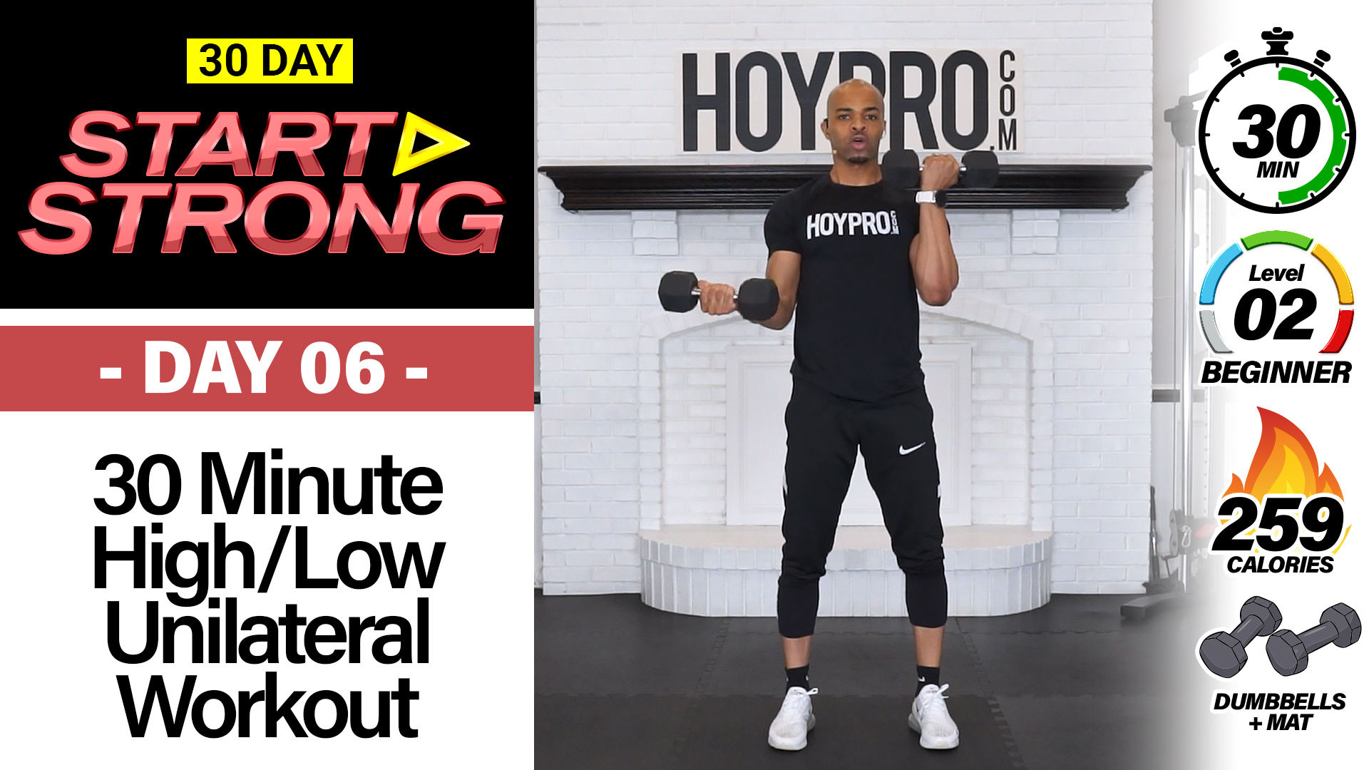 30 Min Beginner High Low Unilateral Strength Workout - START STRONG #06