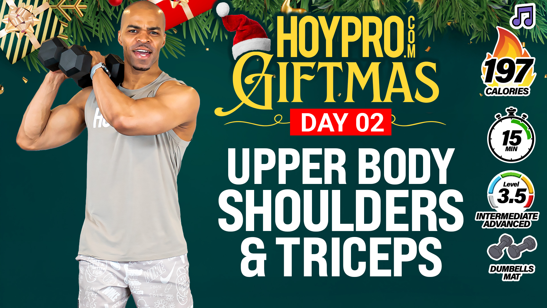 15 Minute Shoulder & Triceps Workout - GIFTMAS Day 02