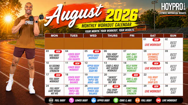 August 2026 Workout Calendar