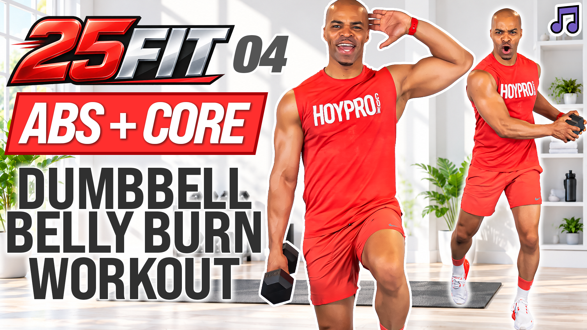 25 Minute All Over Dumbbell Abs & Core Workout - 25FIT #004 (Music)