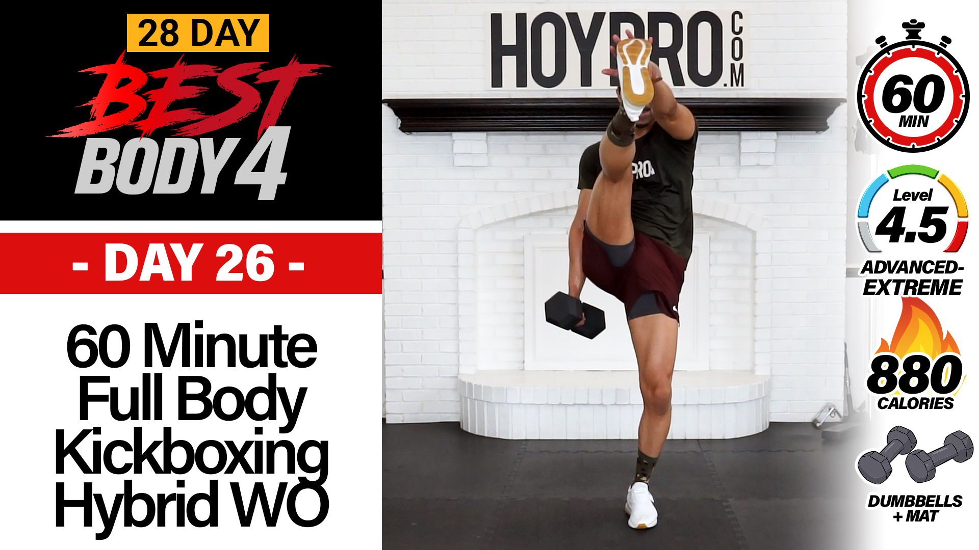 60 Minute Full Body Hybrid Kickboxing Workout - Best Body 4 #26