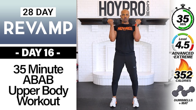 35 Minute ABAB Upper Body Burnout Workout - REVAMP #16
