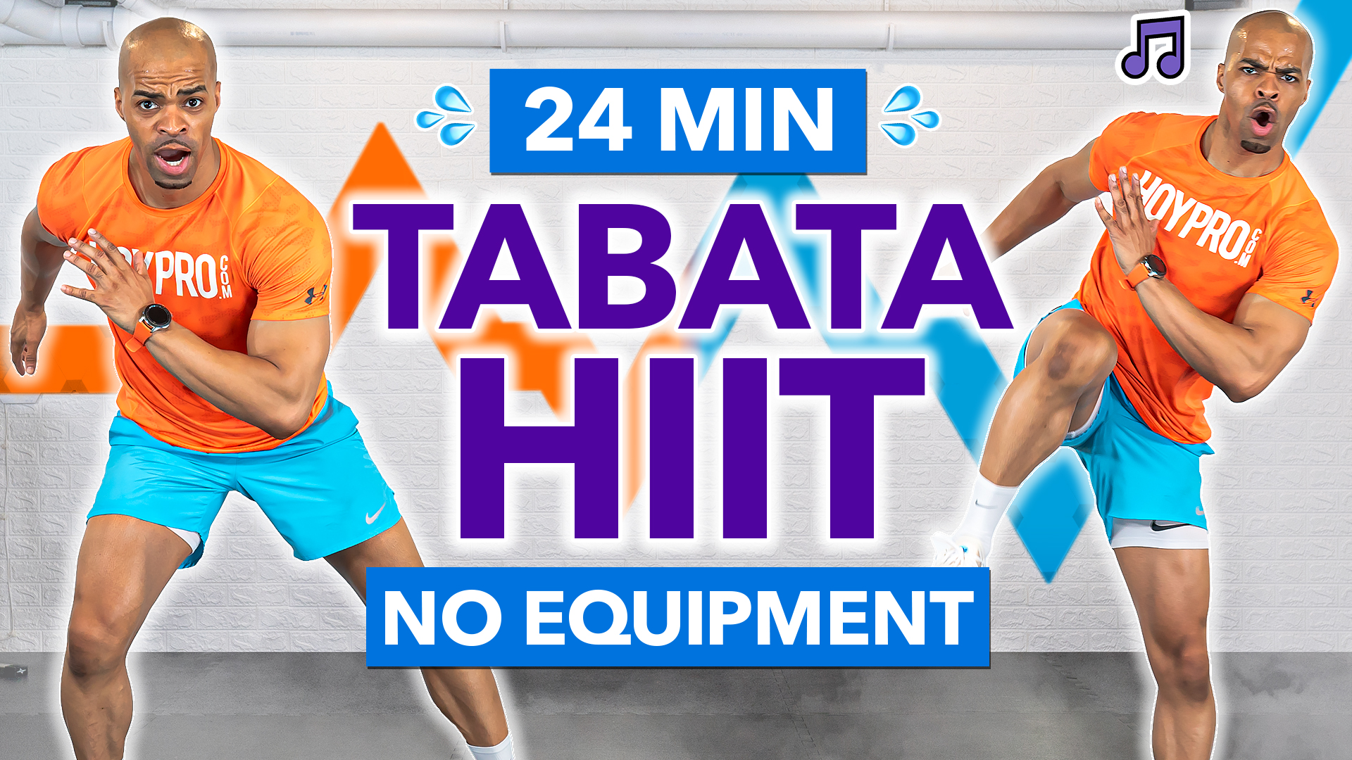 24 Minute INTENSE Full Body Tabata Workout (No Equipment) (Music)