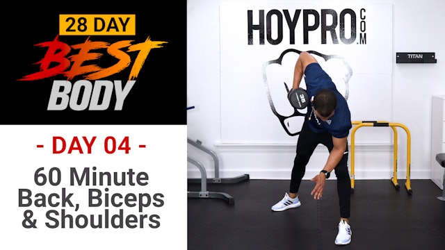 60 Minute Back, Biceps & Shoulders Workout - Best Body #04