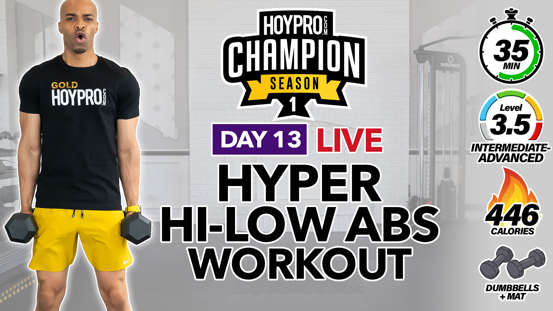 35 Minute LIVE Hyper Hi-Low Abs Workout - CHAMPION S1 #13