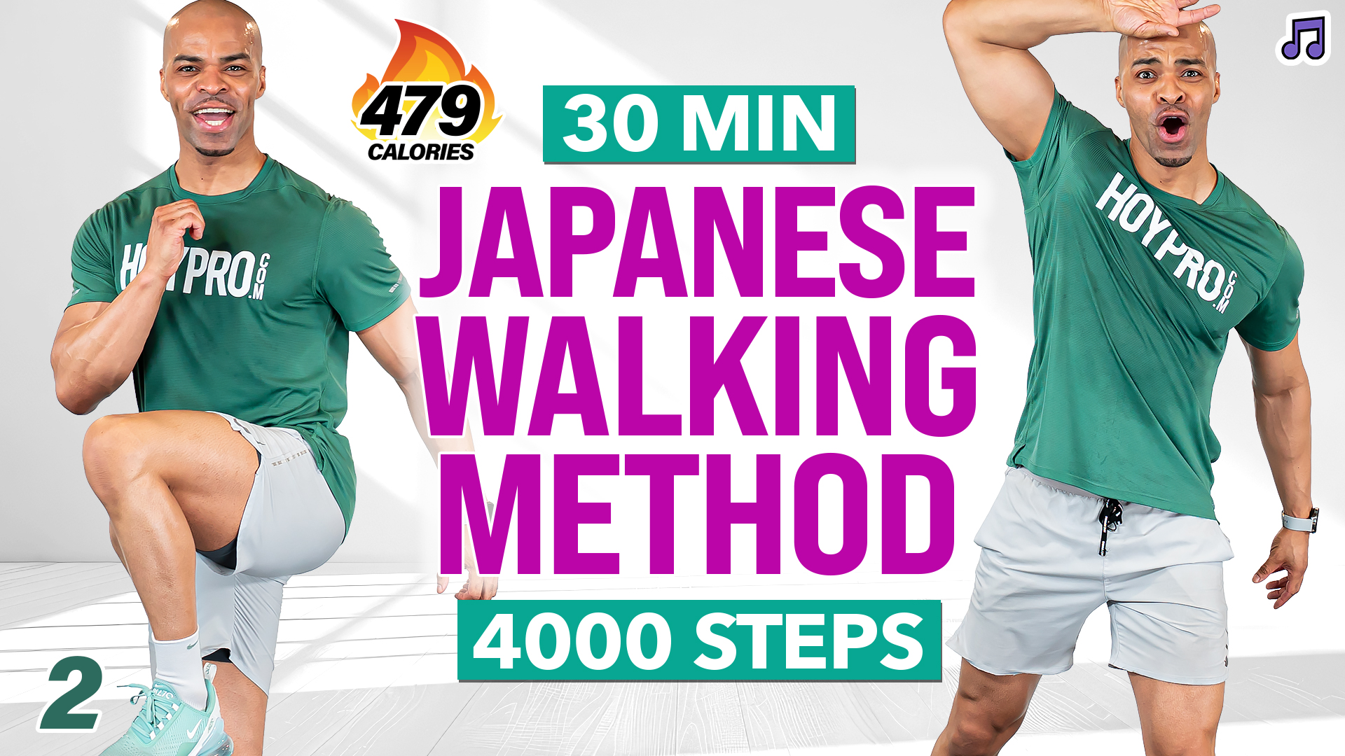 30 Minute Japanese Walking Method Workout (4000 Steps) - WALK #02 (Music)
