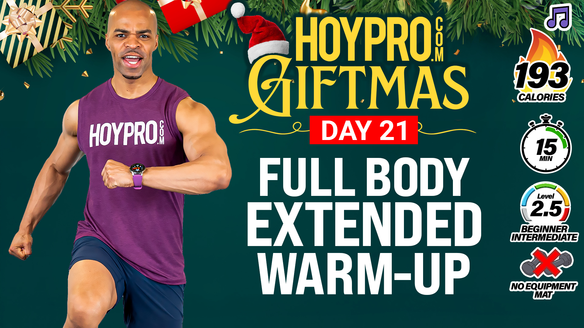 15 Minute Extended Full Body Warm Up - GIFTMAS Day 21 (Music)