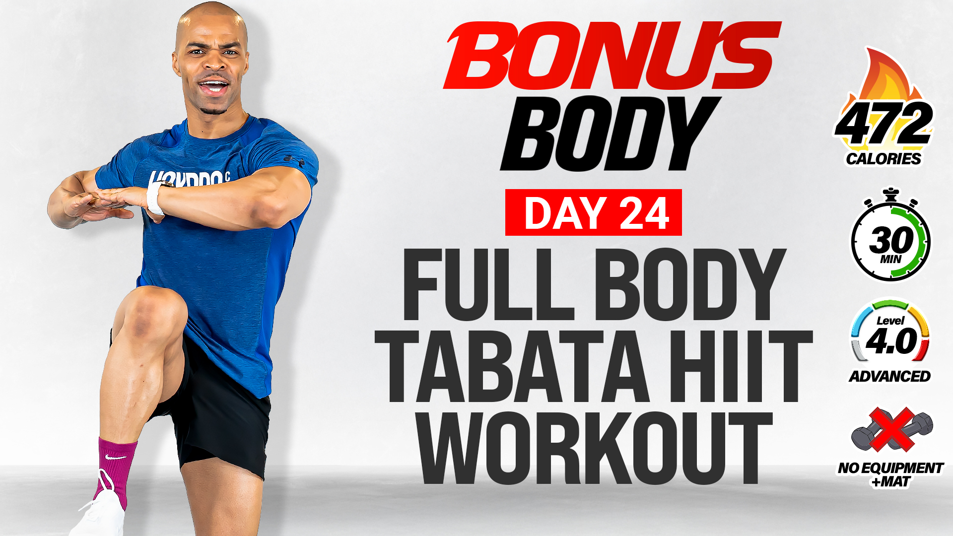 30 Minute Full Body No Equipment Tabata HIIT Drills - BUSY BODY #24