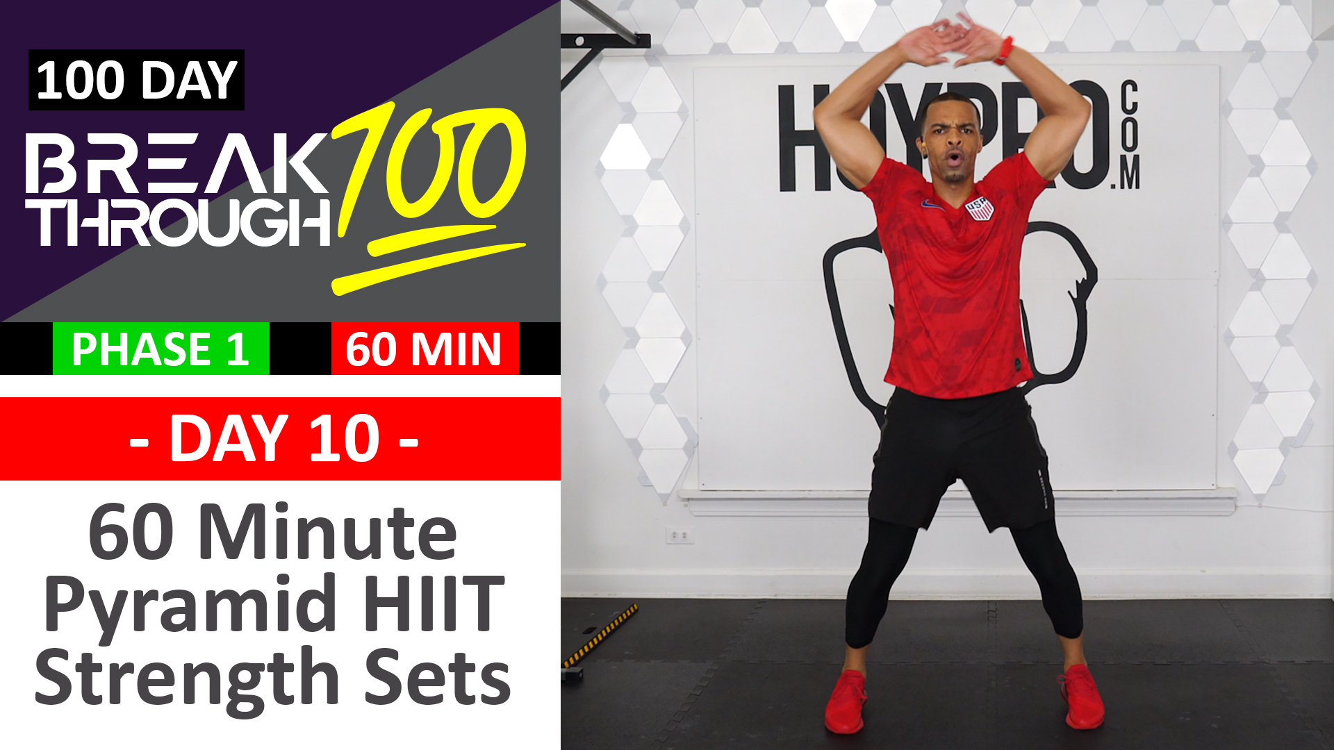 #10 - 60 Minute Pyramid HIIT Strength Sets Workout + Abs - Breakthrough100