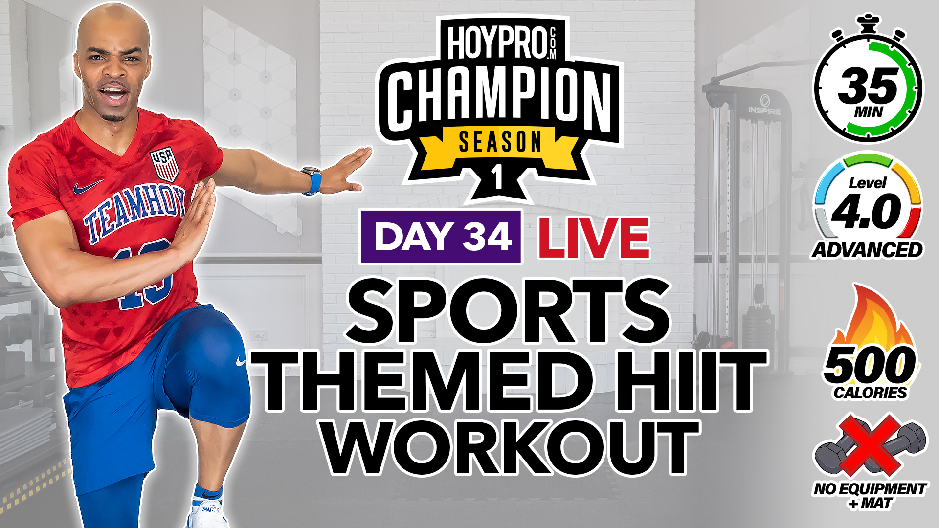 35 Minute LIVE Sports Themed Champion Workout - CHAMPION S1 #34