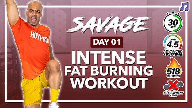30 Minute Fat Burning Body Drills (No Equipment) - SAVAGE #01 (Music)