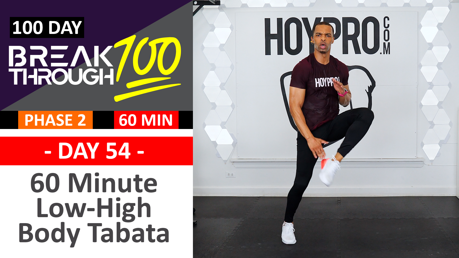 #54 - 60 Minute Low Impact High Impact Bodyweight Tabata + Abs - Breakthrough100