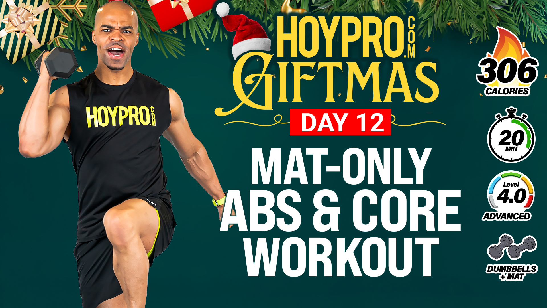 20 Minute Mat-Only Abs & Core Workout w/ Weights - GIFTMAS Day 12