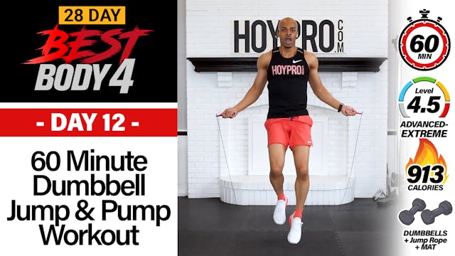 60 Minute Dumbbell Jump & Pump Workout - Best Body 4 #12
